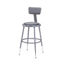 National Public Seating Adjustable Vinyl-Padded Stools With Backs, 32 - 41 inch;H, Gray, Set Of 5