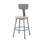 National Public Seating Hardboard Stool With Back, 30 inch;H, Gray