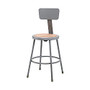 National Public Seating Hardboard Stools With Backs, 24 inch;H, Gray, Set Of 4