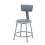 National Public Seating Vinyl-Padded Stool With Back, 18 inch;H, Gray