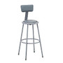 National Public Seating Vinyl-Padded Stool With Back, 30 inch;H, Gray