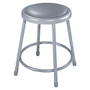 National Public Seating Vinyl-Padded Stool, 18 inch;H, Gray