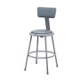 National Public Seating Vinyl-Padded Stools With Backs, 24 inch;H, Gray, Set Of 4