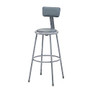 National Public Seating Vinyl-Padded Stools With Backs, 30 inch;H, Gray, Set Of 3