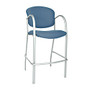 OFM Danbelle Series Caf&eacute;-Height Chair, Ocean Blue/Silver, Set Of 2