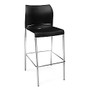 OFM Essentials Plastic Caf&eacute; Bar Stools, Black/Chrome, Set Of 2