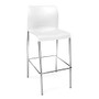 OFM Essentials Plastic Caf&eacute; Bar Stools, White/Chrome, Set Of 2