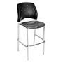 OFM Stars Caf&eacute; Height Chair, Polypropylene, 45 3/4 inch;H x 21 1/2 inch;W x 23 inch;D, Black/Chrome