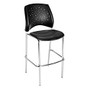 OFM Stars Caf&eacute; Height Chair, Vinyl, 45 3/4 inch;H x 21 1/2 inch;W x 23 inch;D, Black/Chrome