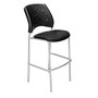 OFM Stars Caf&eacute; Height Chair, Vinyl, 45 3/4 inch;H x 21 1/2 inch;W x 23 inch;D, Black/Silver