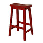 Powell; Home Fashions Stool, Bar Height, Red Saddle
