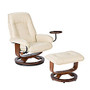 SEI Bay Hill Leather Reclining Chair And Ottoman Set, Taupe