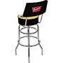 Trademark Global Coors Banquet Padded Bar Stool, With Back, Chrome