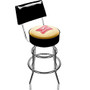 Trademark Global Miller Padded Bar Stool, With Back, High Life, Chrome