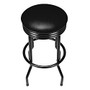 Trademark Global Outdoor Ribbed Swivel Barstool, Black