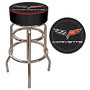 Trademark Global Padded Bar Stool, Corvette C6, Black/Chrome