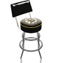 Trademark Global Padded Bar Stool, With Back, Boston Bruins, Chrome