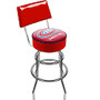 Trademark Global Padded Bar Stool, With Back, Montreal Canadiens, Chrome