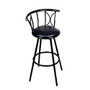 Trademark Global Weatherproof Padded Outdoor Bar Stool, Black