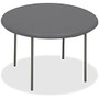 Iceberg IndestrucTable TOO Folding Table - Round Top - Four Leg Base - 4 Legs - 2 inch; Table Top Thickness x 60 inch; Table Top Diameter - Charcoal, Powder Coated - High-density Polyethylene (HDPE), Steel