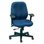 Eurotech Multifunction Task Chair, 40 inch;H x 27 1/2 inch;W x 24 inch;D, Black Frame, Navy Fabric