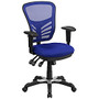 Flash Furniture Mesh Mid-Back Swivel Task Chair, Blue/Black