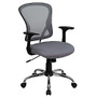 Flash Furniture Mesh Mid-Back Task Chair, Gray/Black/Chrome