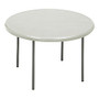Iceberg Indestruct-Table Too Round Folding Table, 29 inch;H x 48 inch;D, Platinum/Gray