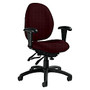 Global; Malaga Low-Back Multi-Tilter Chair With Arms, 37 inch;H x 26 inch;W x 24 inch;D, Black Frame, Cabernet Fabric