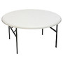 Iceberg Indestruct-Table Too Round Folding Table, 29 inch;H x 60 inch;D, Platinum/Gray