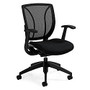 Global; Roma Fabric Posture Task Chair With Mesh Back, 38 inch;H x 25 1/2 inch;W x 23 1/2 inch;D, Midnight Black