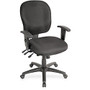 Lorell Adjustable Waterfall Design Task Chair - Fabric Black Seat - Fabric Black Back - 5-star Base - Black - 20 inch; Seat Width x 19 inch; Seat Depth - 26 inch; Width x 25 inch; Depth x 42.5 inch; Height