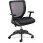 Lorell Mesh-back Task Chair with Synchro Knee Tilt - Fabric Black Seat - Black Back - 5-star Base - 27 inch; Width x 27 inch; Depth x 28 inch; Height