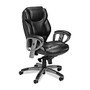 Mayline Ultimo Managerial Mid-Back Chair, 26 3/4 inch;W x 29 1/2 inch;D x 45 1/2 inch;H, Slate Frame, Black Leather