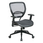 Office Star&trade; Air Grid&trade; Deluxe Task Chair, 42 inch;H x 27 inch;W x 26 1/2 inch;D, Black Frame, Black Fabric