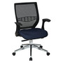 Office Star&trade; Pro-Line II ProGrid Fabric High-Back Chair, Navy/Black/Silver