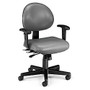 OFM 24-Hour Anti-Microbial Anti-Bacterial Mid-Back Task Chair With Arms, Charcoal/Black