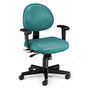 OFM 24-Hour Anti-Microbial Anti-Bacterial Mid-Back Task Chair With Arms, Teal/Black