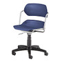 OFM Computer Swivel Task Chair, 33 inch;H x 21 inch;W x 21 inch;D, Silver Frame, Navy