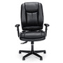 OFM Essentials Faux Leather High-Back Chair, Black/Silver