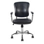 OFM Essentials Leather Mid-Back Chair, Black/Chrome