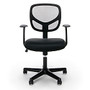 OFM Essentials Swivel Mesh Mid-Back Task Chair, Fixed Arms, Black/Silver
