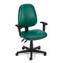 OFM Straton Series Vinyl Mid-Back Task Chair, Teal/Black