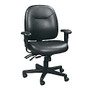 Raynor; 4 x 4 Leather Task Chair, 37 inch;H x 29 1/2 inch;W x 26 inch;D, Black Frame, Black Leather