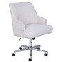 Serta Leighton Home Fabric Mid-Back Chair, Stoneware Beige/Chrome
