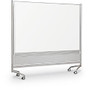 Best-Rite; D.O.C. Porcelain Steel Double-Sided Mobile Partition, 72 inch;H x 72 inch;W x 1 inch;D, White