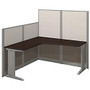 Bush Business Furniture Office-In-An-Hour L-Workstation, 63 inch;H x 65 inch;W x 65 inch;D, Mocha Cherry, Standard Delivery