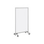 Bush; Freestanding Frosted Screen With Wheeled Base, 62 2/5 inch;H x 35 1/4 inch;W x 1 3/16 inch;D, White