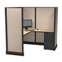Cube Solutions Full Height Space Saver Cubicle, Single Cubicle, 5' x 5', Granite/New Maple