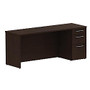 BBF 300 Series 3-Drawer Single-Pedestal Credenza, 29 1/10 inch;H x 71 1/10 inch;W x 21 4/5 inch;D, Mocha Cherry, Premium Installation Service